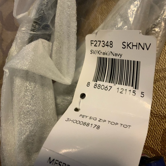 NWT Coach PEYTON SIGNATURE ZIP TOP TOTE F27348 SV/Khaki/Navy Below $328 Retail - Picture 5 of 5